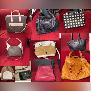 Large designer purse lot MK, ISADORA ITALY, Kate Spade, Coach 10 purses